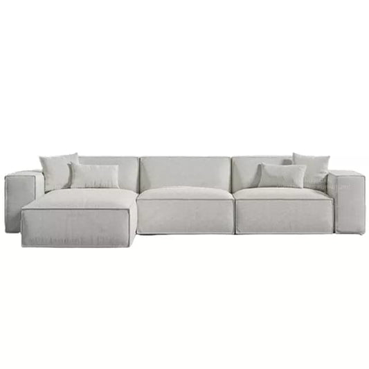 LUKRAIN Furniture Fabric Sofa for Home & Office (White)