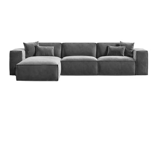 LUKRAIN Furniture Fabric Sofa for Home & Office (Grey)