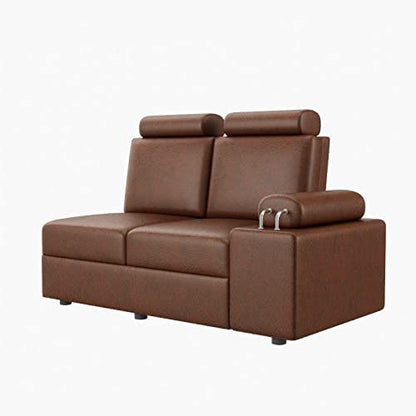 LUKRAIN Lifestyle L Shape Corner Sofa Set for Living Room with Steel Handles(Brown, 6 Seater)