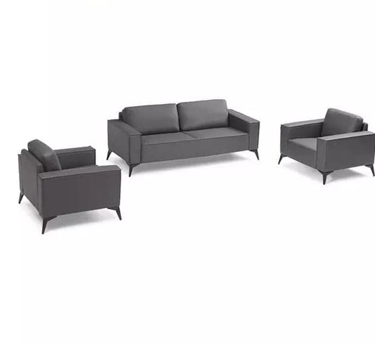 LUKRAIN Furniture Modern Design 5 Seater Sectional Sofa Set for Home & Office (Grey)