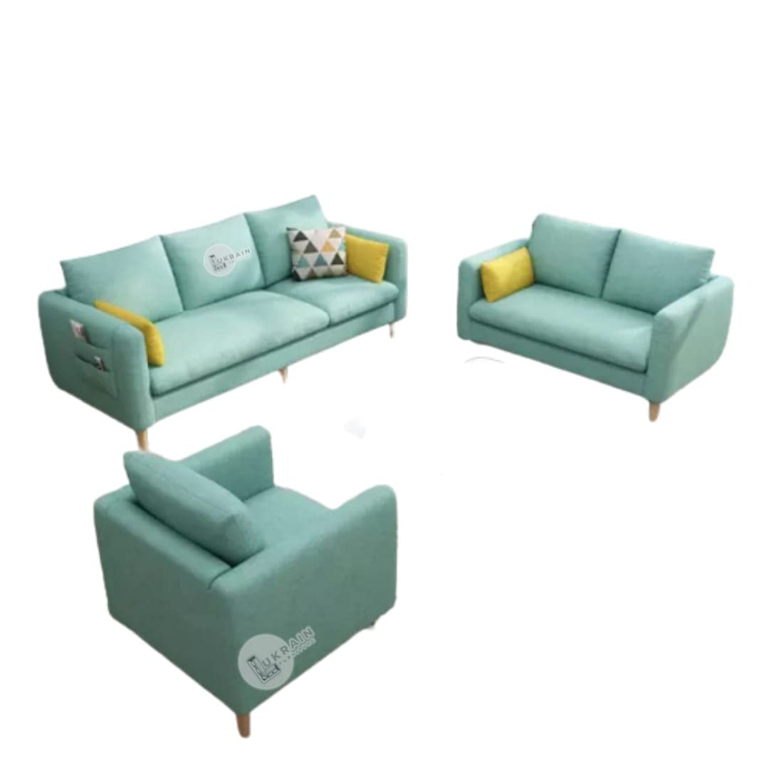 LUKRAIN Furniture Modern Living Room Furniture (Sky Blue)