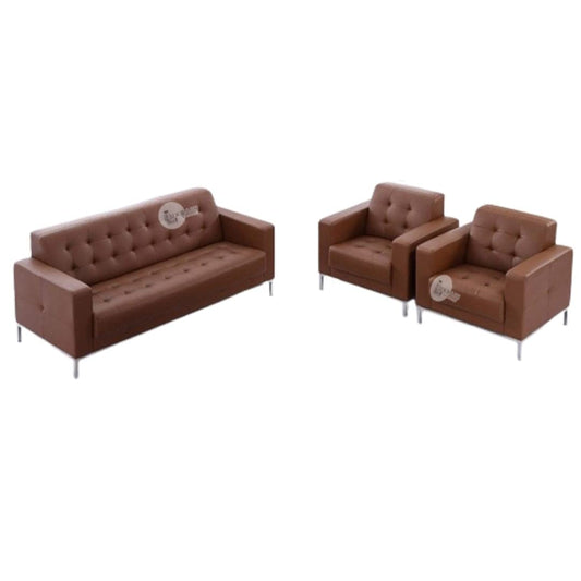 LUKRAIN Furniture Modern Living Room 2 + 1 Furniture (Brown)