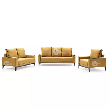 LUKRAIN Furniture Modern 6 Seater Living Room Furniture (Cream)