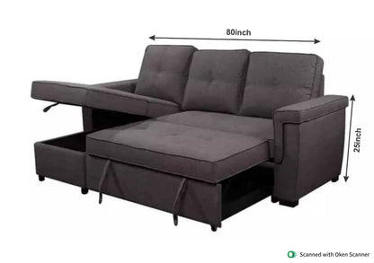 LUKRAIN Furniture Assemble Sofa L Shape Modular Couch Fabric Grey Living Room Furniture Sectional Sofa Set Color - Grey