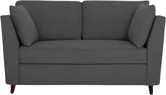 LUKRAIN Furniture Modern 2 Seater Sofa Couch with Soft Linen Fabric, Sturdy Wooden Frame and Comfortable Seating for Living Room & Home Office (Grey Color)