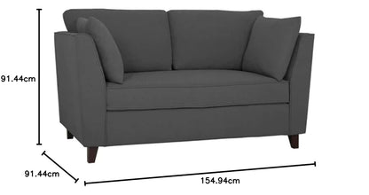 LUKRAIN Furniture Modern 2 Seater Sofa Couch with Soft Linen Fabric, Sturdy Wooden Frame and Comfortable Seating for Living Room & Home Office (Grey Color)