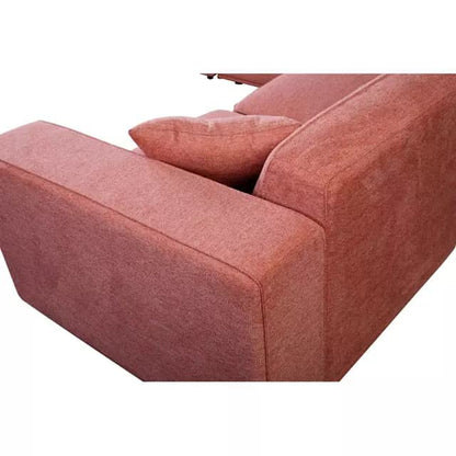 LUKRAIN Furniture L-Shape Modern Living Room Sofa Set (Pink)