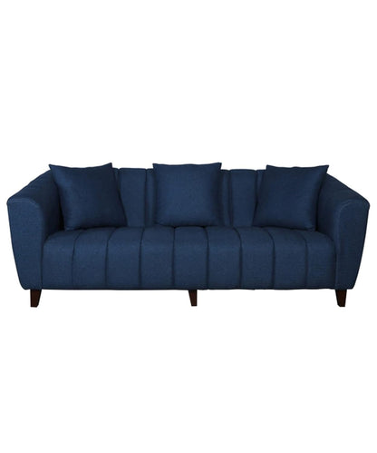 LUKRAIN Furniture Modern 3-Seater Sofa Couch with Soft Linen Fabric, Sturdy Wooden Frame and Comfortable Seating for Living Room & Home Office (Dark Blue Color)