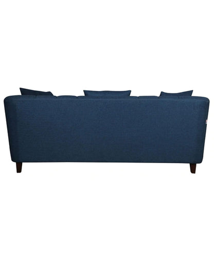 LUKRAIN Furniture Modern 3-Seater Sofa Couch with Soft Linen Fabric, Sturdy Wooden Frame and Comfortable Seating for Living Room & Home Office (Dark Blue Color)