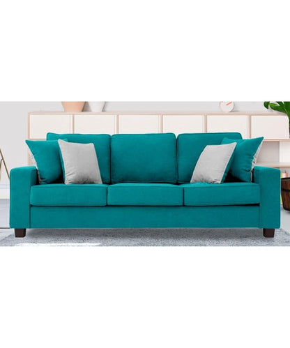 LUKRAIN Furniture Modern 3-Seater Sofa Couch with Soft Linen Fabric, Sturdy Wooden Frame and Comfortable Seating for Living Room & Home Office (Sea Green Color)