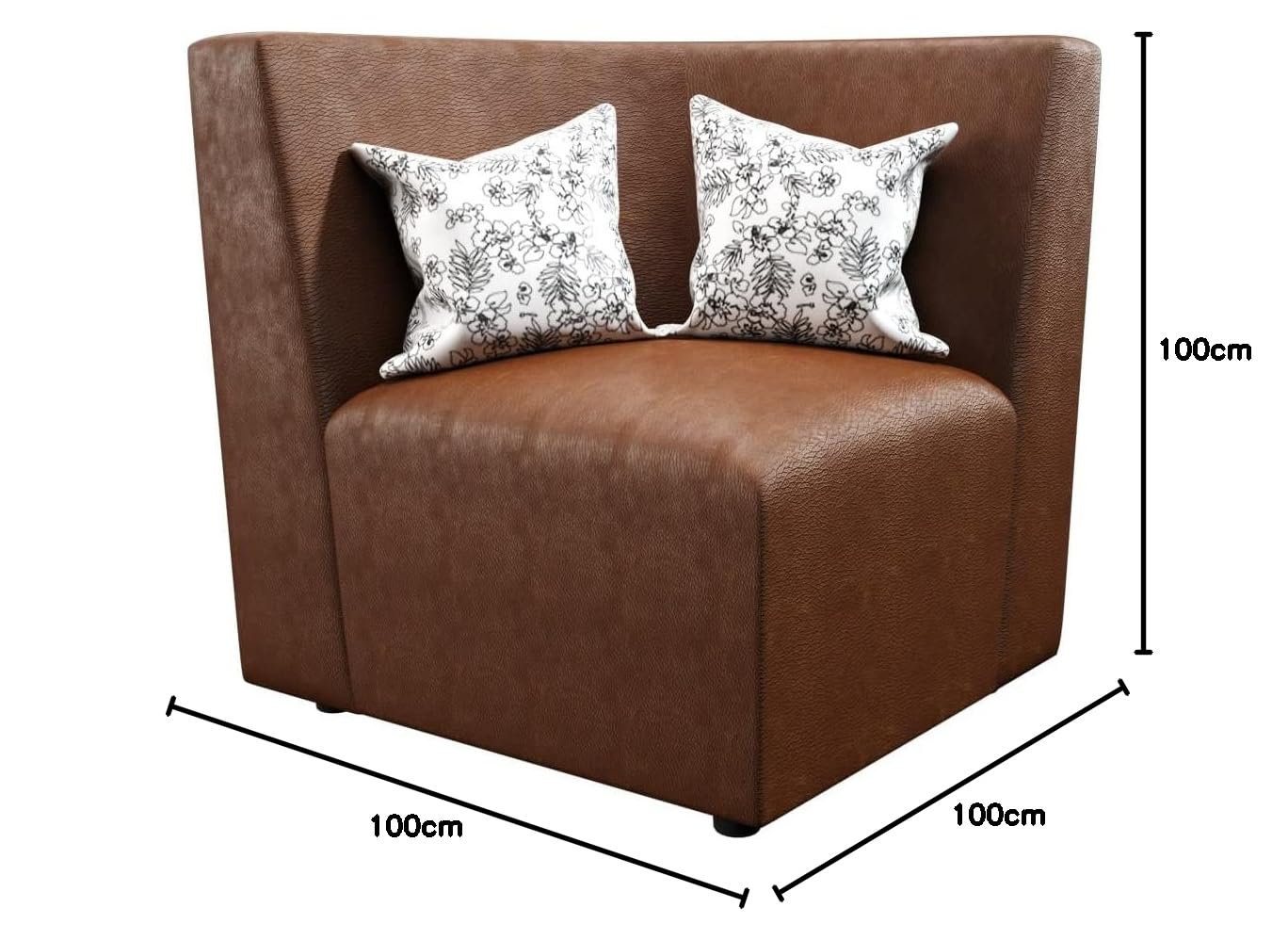 LUKRAIN Lifestyle L Shape Corner Sofa Set for Living Room with Steel Handles(Brown, 6 Seater)