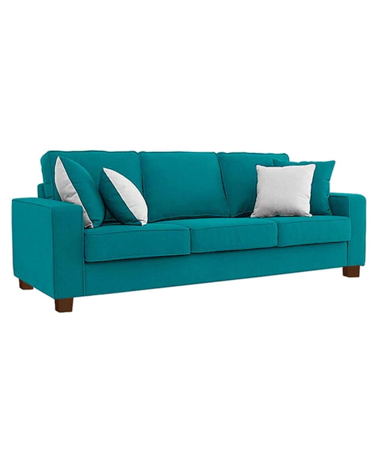 LUKRAIN Furniture Modern 3-Seater Sofa Couch with Soft Linen Fabric, Sturdy Wooden Frame and Comfortable Seating for Living Room & Home Office (Sea Green Color)