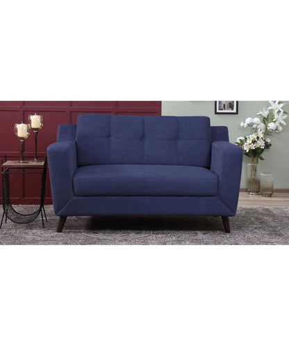 LUKRAIN Furniture Modern 2 Seater Sofa Couch with Soft Linen Fabric, Sturdy Wooden Frame and Comfortable Seating for Living Room & Home Office (Blue Color)