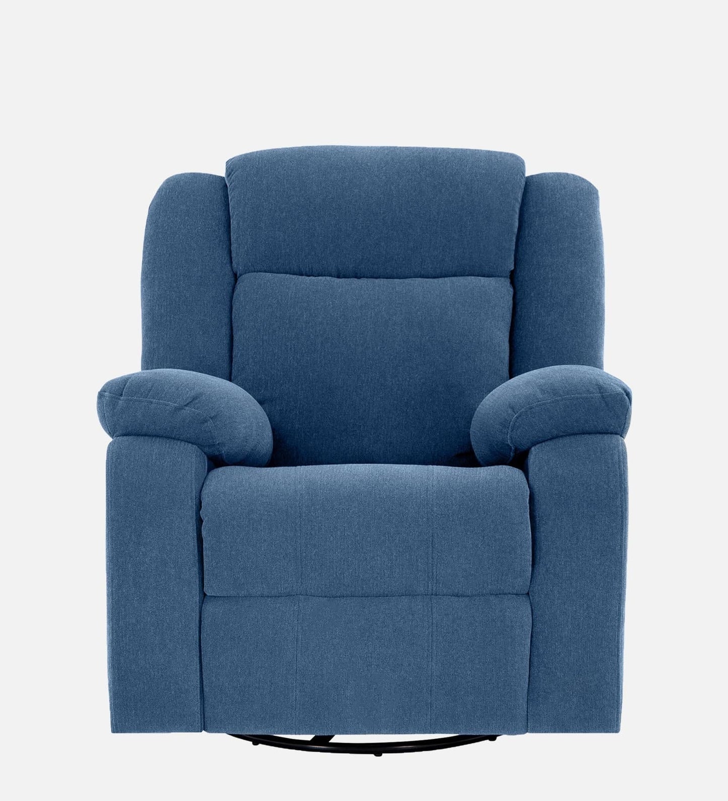 Lukrain Fabric Manual 1 Seater Rocker Recliner In Twilight Blue Color With Swivel