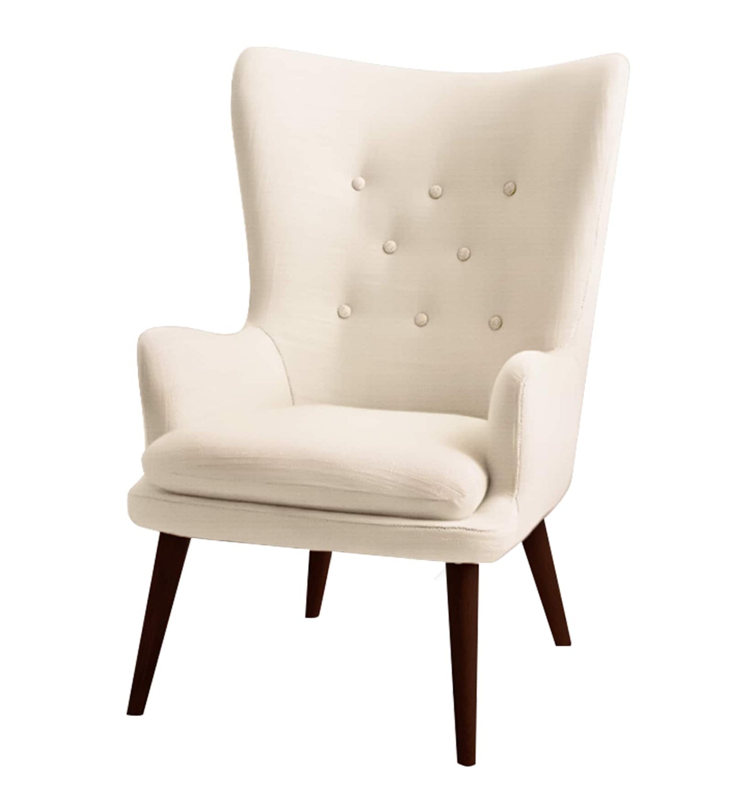 Charming Fabric Lounge Chair in Beige Colour