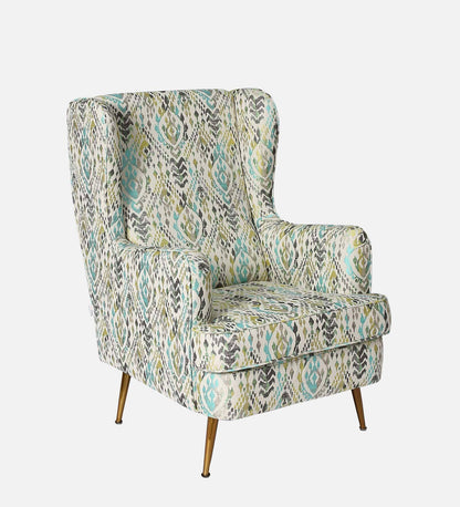 Lukrain Fabric Wing Chair In Multicolor