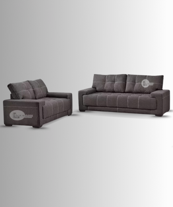 LUKRAIN Furniture Box Model 3 Seater Sofa Set with 2 Singal Seater for Living Room & Home Color - Grey