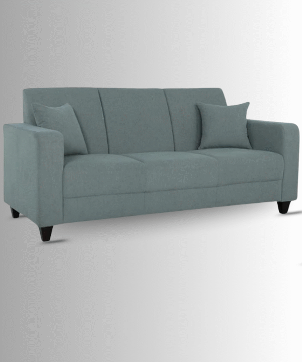 LUKRAIN Furniture Modern 3-Seater Sofa Couch with Soft Linen Fabric, Sturdy Wooden Frame and Comfortable Seating for Living Room & Home Office (Ash Grey Color)