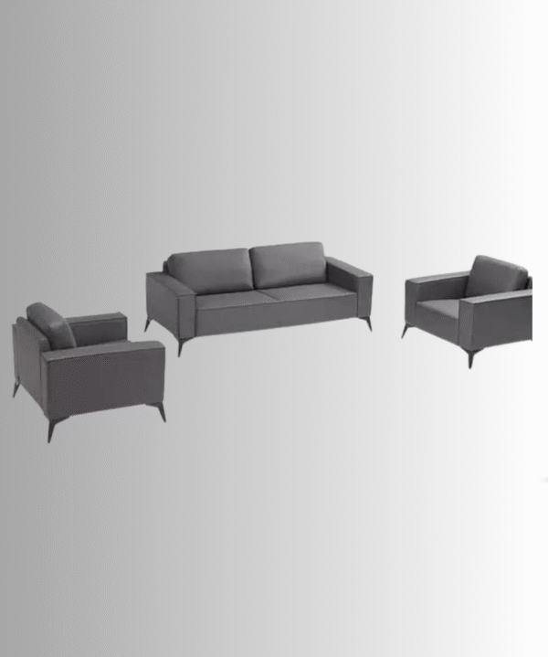 LUKRAIN Furniture Modern Design 5 Seater Sectional Sofa Set for Home & Office (Grey)