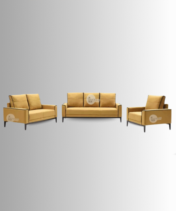 LUKRAIN Furniture Modern 6 Seater Living Room Furniture (Cream)