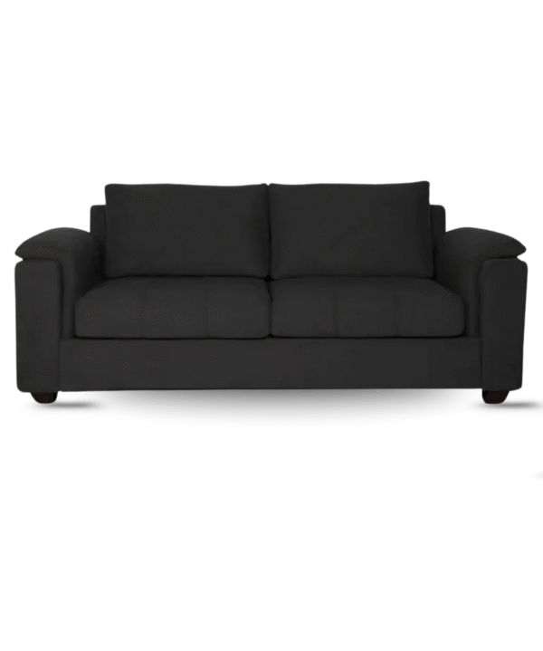 LUKRAIN Furniture Modern 3-Seater Sofa Couch with Soft Linen Fabric, Sturdy Wooden Frame and Comfortable Seating for Living Room & Home Office (Charcoal Grey Color)