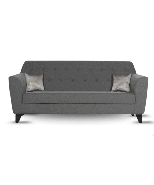 LUKRAIN Furniture Modern 3-Seater Sofa Couch with Soft Linen Fabric, Sturdy Wooden Frame and Comfortable Seating for Living Room & Home Office (Grey Color)