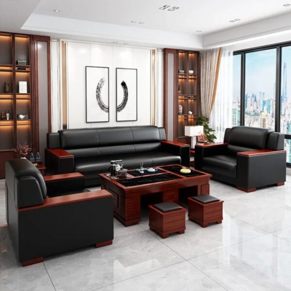 Commercial Modern Reception Office Sofa Set Synthetic Leather Customizable Design Home Office & Hotel Use